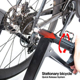 Portable Indoor Exercise Bike Trainer Stand Stationary Bicycle Training Stand Magnetic 6 Level Resistance For Indoor Riding with Noise Reduction Wheel - Side View