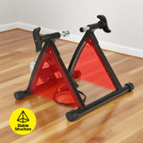 Portable Indoor Exercise Bike Trainer Stand Stationary Bicycle Training Stand Magnetic 6 Level Resistance For Indoor Riding with Noise Reduction Wheel - 45-Degree Angle