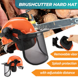 Chainsaw Brushcutter Hard Hat Safety Helmet Face Shield With Visor & Ear Muffs For Landscaping Gardening Lawn Mowing Edge Trimming CE Approved - Side View
