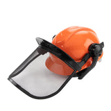 Chainsaw Brushcutter Hard Hat Safety Helmet Face Shield With Visor & Ear Muffs For Landscaping Gardening Lawn Mowing Edge Trimming CE Approved - 45-Degree Angle
