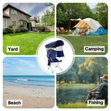Foldable Canopy Shade Chair Outdoor Sturdy Frame Thickened Oxford Fabric Chair with Armrest Cup Holder and Carry Bag for Camping Fishing Yard Barbeque - Extra Image