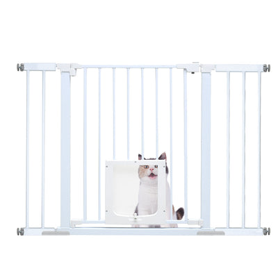 Alston 76cm Tall Baby Pet Security Gate Safety Adjustable Width with Cat Door for House Doorways Stairs Guard Extension Part Width 12cm/24cm Wall Mount