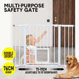 Alston 76cm Tall Baby Pet Security Gate Safety Adjustable Width with Cat Door for House Doorways Stairs Guard Extension Part Width 12cm/24cm Wall Mount - Front View