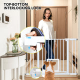 Alston 76cm Tall Baby Pet Security Gate Safety Adjustable Width with Cat Door for House Doorways Stairs Guard Extension Part Width 12cm/24cm Wall Mount - Top-Down View