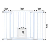 Alston 76cm Tall Baby Pet Security Gate Safety Adjustable Width with Cat Door for House Doorways Stairs Guard Extension Part Width 12cm/24cm Wall Mount - Low Angle