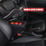 Suzuki Swift 2005-2021 Center Central Storage Car Console Seat Armrest Box Durable ABS Armrest Box Replacement Double Layer Black With USB Cable - Side View