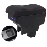 Suzuki Swift 2005-2021 Center Central Storage Car Console Seat Armrest Box Durable ABS Armrest Box Replacement Double Layer Black With USB Cable - Extra Image