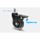 5 pcs Office Chair Casters 360 Rotatable Replacement Wheels with Locks - Top-Down View
