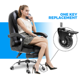 5 pcs Office Chair Casters 360 Rotatable Replacement Wheels with Locks - 45-Degree Angle