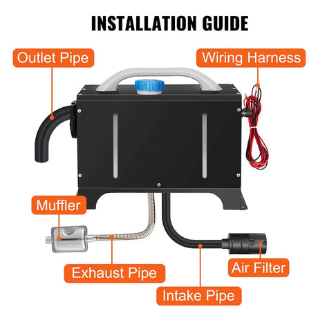 Diesel Air Heater 12V 8KW Tank Portable Heater Thermostat With Remote Control and LCD Display for Car Truck, image 7