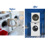 Dryer Stand Over Front Loading Washing Machine Portable Dryer Holder Shelf Stacking Kit for Washing Machine Tumble Dryer 102x67x60cm Holds Up to 100Kg - Side View