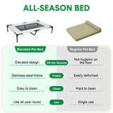Raised Dog Bed Large Elevated Pet Bed Scratch and Moisture Resistant Breathable Kennel with Non-Slip Feet Indoor Outdoor for All Seasons Max Load 100kg - Side View