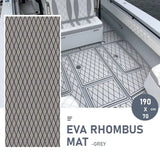 Adhesive Marine Decking EVA Foam Boat Flooring Teak Non-slip Mat Cuttable Deck Mat for Motorboat RV Yacht Kayak Surfboard 190cmx70cm Rhombus Grey - Front View