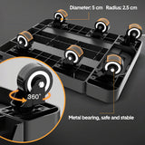 6-Wheel Folding Hand Truck Heavy Duty 227kg Capacity Collapsible Trolley with Elastic Strap Triple-Axle All-Terrain Design Moving RV Camping Warehouse - Close-Up Angle