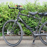 3 In 1 Kids Bike Mounted Front Seat Detachable With Handlebar Foot Pedal Bicycle Seat for Children 1-8 Years Compatible with All Adult Mountain Bikes - Side View