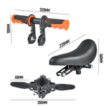 3 In 1 Kids Bike Mounted Front Seat Detachable With Handlebar Foot Pedal Bicycle Seat for Children 1-8 Years Compatible with All Adult Mountain Bikes - Low Angle