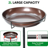 Bird Bath and Feeder Double 12Inch Bowls Metal Bird Feeder Birdbaths Freestanding Bird Bath Stand with Stakes for Garden Outdoors Decor Large Capacity - 45-Degree Angle
