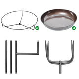 Bird Bath and Feeder Double 12Inch Bowls Metal Bird Feeder Birdbaths Freestanding Bird Bath Stand with Stakes for Garden Outdoors Decor Large Capacity - Rear View