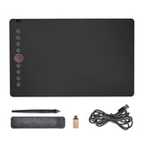Digital Graphics Tablet Drawing Pad 8192 Levels Large Working Area 285x180mm Compatible with Win/MacOS Support PC/Mobile for Drawing Designing Teaching - Rear View