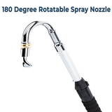 Stainless Steel Pressure Washer Gutter Cleaner Aluminium Alloy Water Fed Pole for Gutter Cleaning 180 Rotatable Nozzle Max 1.75m With Curved End - Top-Down View
