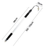 Stainless Steel Pressure Washer Gutter Cleaner Aluminium Alloy Water Fed Pole for Gutter Cleaning 180 Rotatable Nozzle Max 1.75m With Curved End - Low Angle