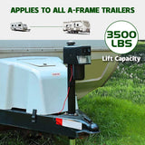 Electric A Frame Trailer Jack LED Light Power Tongue Jack Weight Capacity 3500 lbs 9Inch to 32Inch with Manual Crank Handle for RV Trailer Camper - Side View