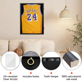 Jersey Frame Card Display Case Lockable Large Sports Jersey Showcase Box for Football Soccer Basketball Baseball Hockey with UV Protection Acrylic Black - 45-Degree Angle