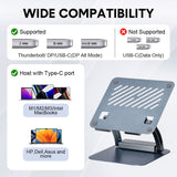 7-in-1 Laptop Stand Docking Station Ergonomic Laptop Riser 360 Rotatable - PD Charging HDMI USB-C and USB-A 3.0 Ports for MacBook M1/M2/M3 HP ASUS DELL - 45-Degree Angle