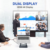 7-in-1 Laptop Stand Docking Station Ergonomic Laptop Riser 360 Rotatable - PD Charging HDMI USB-C and USB-A 3.0 Ports for MacBook M1/M2/M3 HP ASUS DELL - Rear View