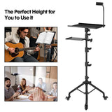 Mobile Laptop Tripod Stand 11-16 Inch on Wheels 82-170cm Height Adjustable Projector Stand Portable Stand with Gooseneck Phone Holder for Home Office - Low Angle