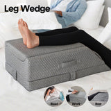 Leg Wedge Ergonomic Booster 3-Height Adjustable Memory Foam Leg Support Pillow with Washable Cover for Ankle Foot Rest Surgery Recovery and Pain Relief - Front View
