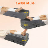 Leg Wedge Ergonomic Booster 3-Height Adjustable Memory Foam Leg Support Pillow with Washable Cover for Ankle Foot Rest Surgery Recovery and Pain Relief - 45-Degree Angle