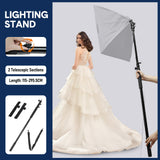 Handheld Boom Pole Stand Light Portable Telescopic Stand Max 3m with Lock and Shoulder Strap For Studio Strobe Light Flash Microphone Speedlight Support - Front View