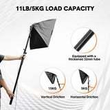 Handheld Boom Pole Stand Light Portable Telescopic Stand Max 3m with Lock and Shoulder Strap For Studio Strobe Light Flash Microphone Speedlight Support - Top-Down View