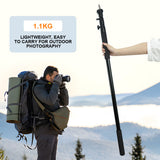 Handheld Boom Pole Stand Light Portable Telescopic Stand Max 3m with Lock and Shoulder Strap For Studio Strobe Light Flash Microphone Speedlight Support