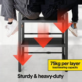 3-Tier Microwave Stand Oven Rack Height Adjustable and Extendable Stainless Steel Kitchen Storage Shelf With 6 Hook Over the Kitchen Counter Max Load 75Kgs - Top-Down View