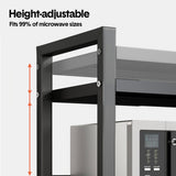 3-Tier Microwave Stand Oven Rack Height Adjustable and Extendable Stainless Steel Kitchen Storage Shelf With 6 Hook Over the Kitchen Counter Max Load 75Kgs - Extra Image