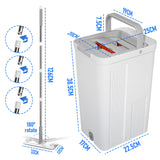 Flat D Set Mop and Bucket Wringer Set with Stainless-Steel Handle 10 Washable and Reusable Microfiber Pads for Hardwood Laminate Floors Tile - Close-Up Angle
