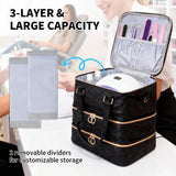 3 Layer Nail Polish Organizer Holds 84 Bottles Detachable and Waterproof Nail Care Storage Box for Lamp and Nail Art Manicure Tools Travel Carrying Case - Front View