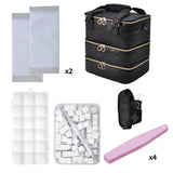3 Layer Nail Polish Organizer Holds 84 Bottles Detachable and Waterproof Nail Care Storage Box for Lamp and Nail Art Manicure Tools Travel Carrying Case - Rear View