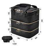 3 Layer Nail Polish Organizer Holds 84 Bottles Detachable and Waterproof Nail Care Storage Box for Lamp and Nail Art Manicure Tools Travel Carrying Case - Close-Up Angle