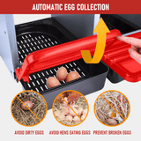 Chicken Hen Coop Hutch Nesting Box 3-Hole Roll Away Metal Design 52x47.5x81cm Durable Indoor Outdoor Laying Box with Easy Access Ventilation - Extra Image