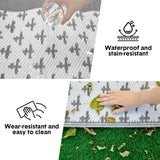 Large Outdoor Rug 275x365cm Weatherproof Plastic Weave Mat Washable Outside Solid Carpet Easy Care for Patio Deck Backyard Garden RV Camping Silver Grey - 45-Degree Angle