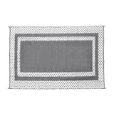 Large Outdoor Rug 275x365cm Weatherproof Plastic Weave Mat Washable Outside Solid Carpet Easy Care for Patio Deck Backyard Garden RV Camping Silver Grey - Rear View