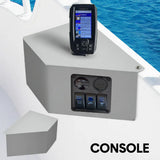 Side Console Boat Switch Panel Sounder Mount Alloy Bracket Fish Finder Mount Oxidation Aluminium - Front View
