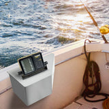 Side Console Boat Switch Panel Sounder Mount Alloy Bracket Fish Finder Mount Oxidation Aluminium - Top-Down View