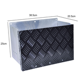 Battery Box Set Sturdy Galvanized Trailer Caravan Boat Spare Part with Lid and Hole for Secure Suits battery up to 160mm deep x 350mm wide Height 250mm - Close-Up Angle