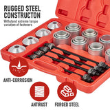 30 PCS Pull and Press Sleeve Kit 45# Steel Removal Installation Bushes Bearings Tool Kit Bush Removal Insertion Works on Most Cars and LCV HGV Engines - Side View