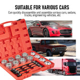 30 PCS Pull and Press Sleeve Kit 45# Steel Removal Installation Bushes Bearings Tool Kit Bush Removal Insertion Works on Most Cars and LCV HGV Engines - Rear View