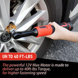 Cordless Electric Ratchet Wrench Set 12V Power Electric Ratchet Wrench 3/8inch 400 RPM Variable Speed with Sockets Two 2000mAh Batteries and Charger - Extra Image